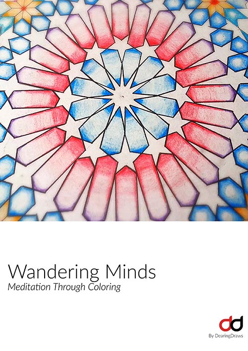 wandering minds geometric art colouring book