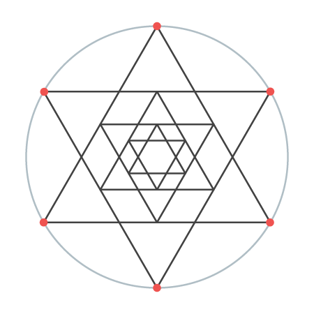 Hexagram with acute angles